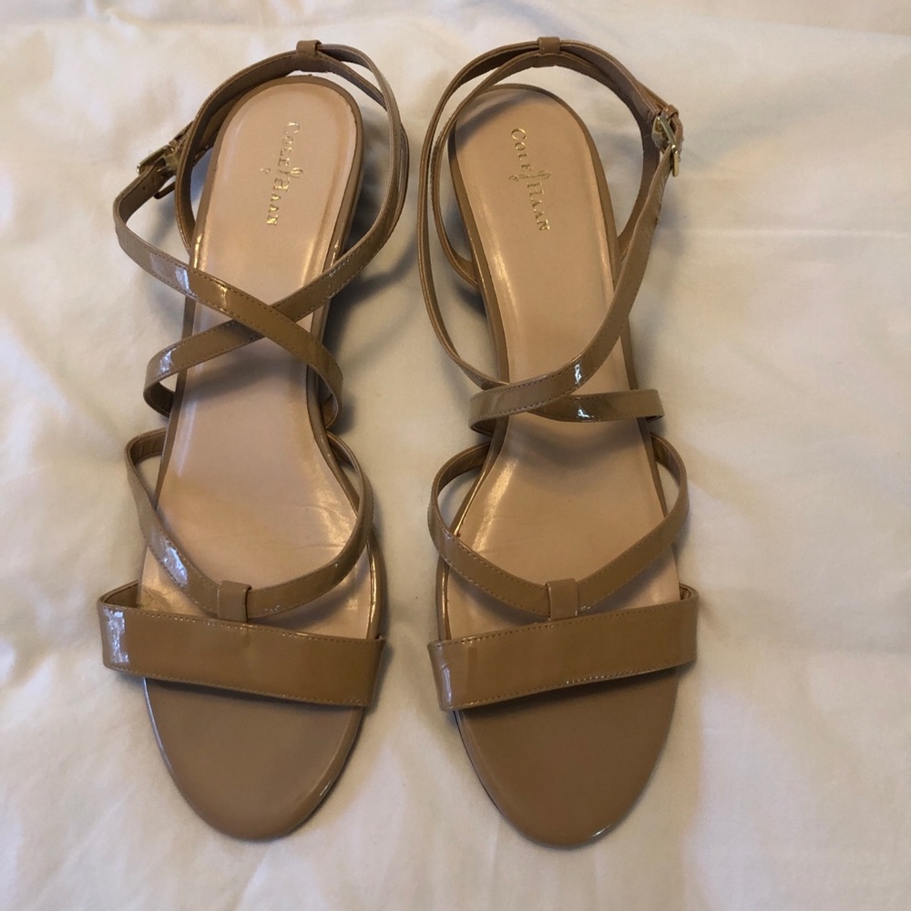 Tan patent sandals by Cole haan Size 11 Worn twice